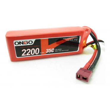 BATERIA LIPO ONBO 3S 11.1V 35/70C 2200MAH PLUG DEAN OP-2200/35-3S